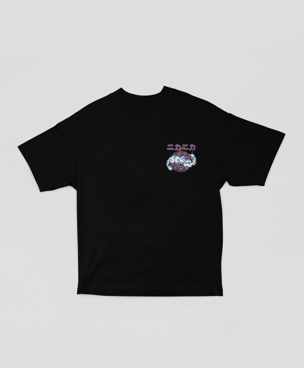 Camiseta - Luffy Sun God Nika Gear 5 Negra