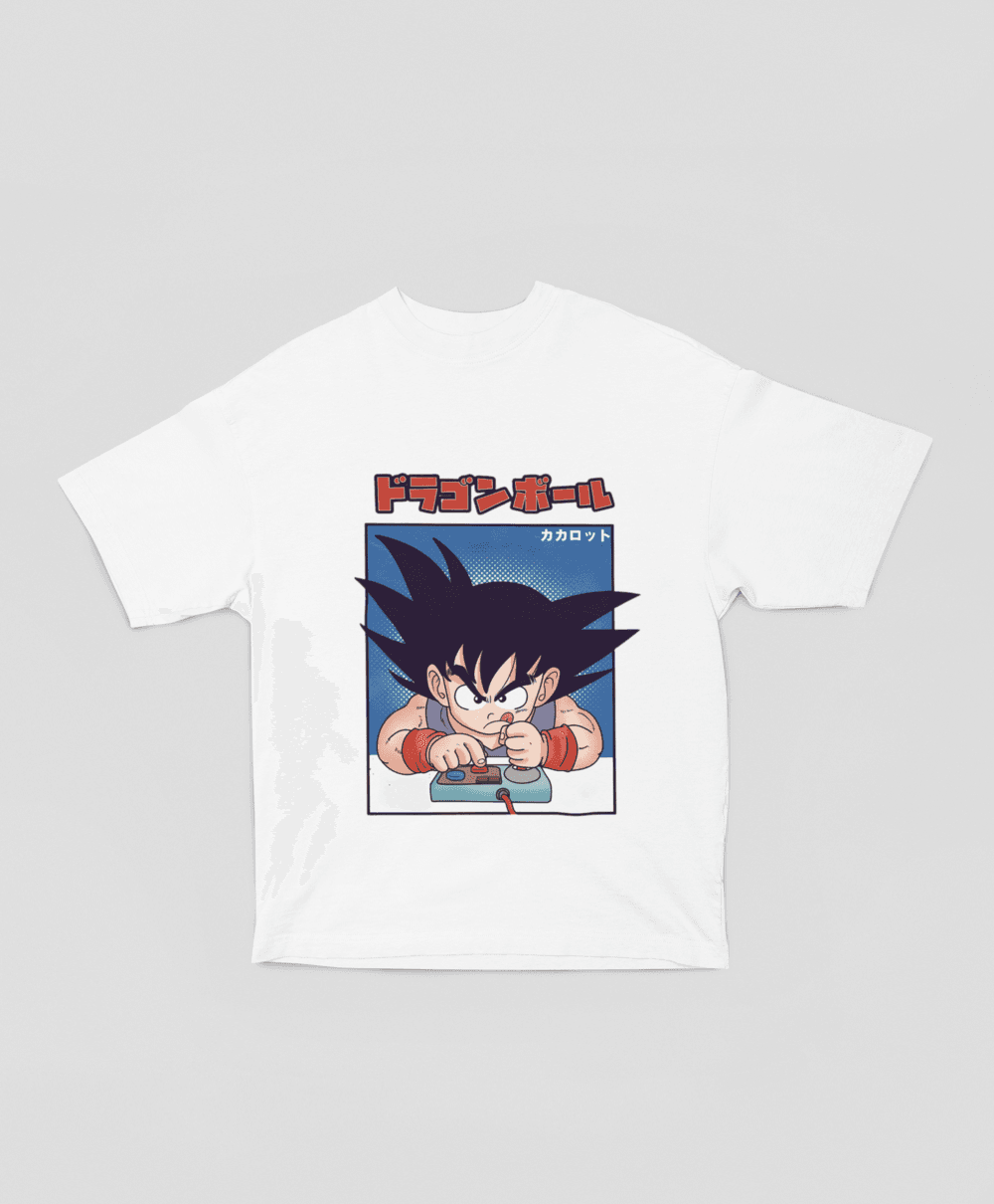 Camiseta - Goku Retro Gamer Blanca