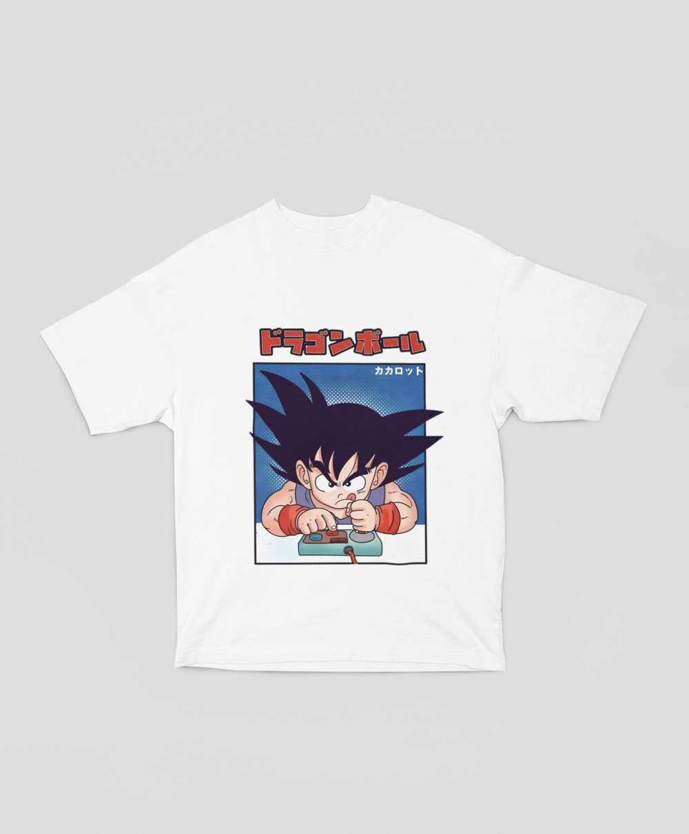 Camiseta - Goku Retro Gamer Blanca
