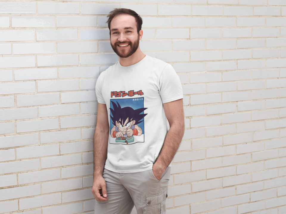 Camiseta - Goku Retro Gamer Blanca