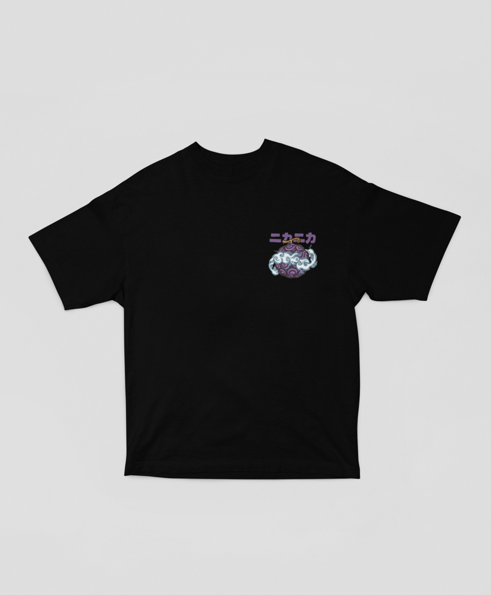 Camiseta - Luffy Sun God Nika Gear 5 Negra